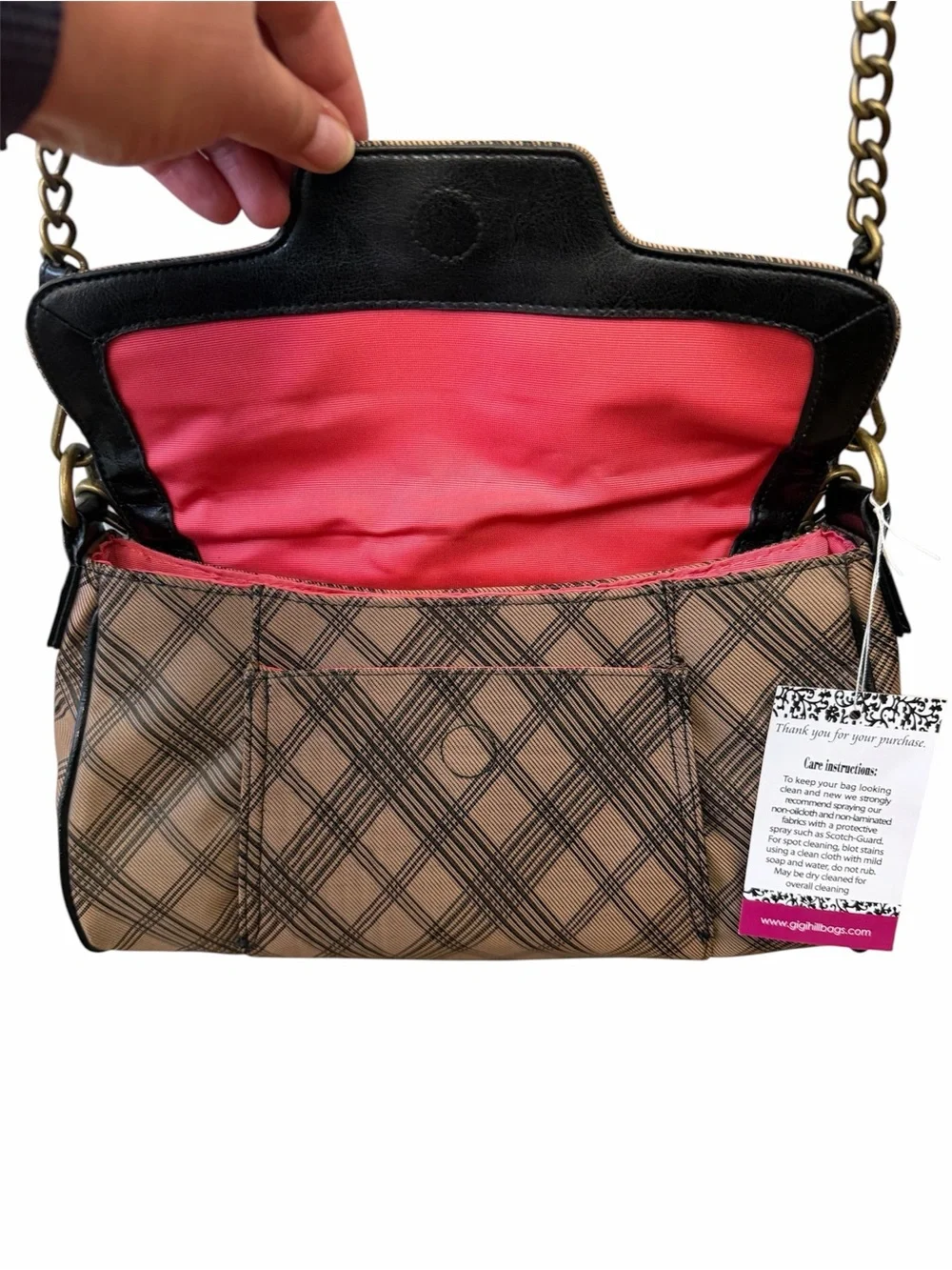 Gigi Hill Los Angeles Jackie Print Windsor Crossbody with a Kiss-Lock case! NWT!